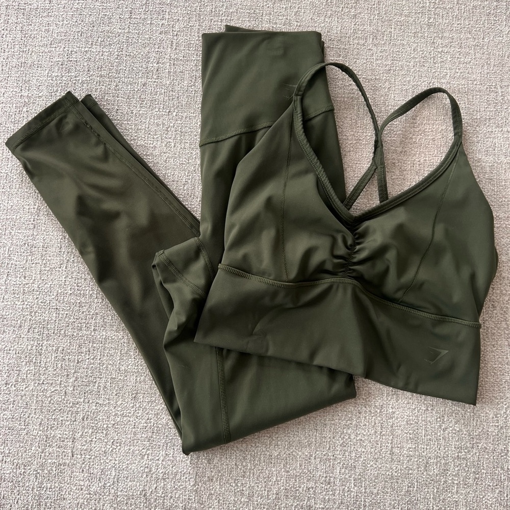 Olive Green Women's Active Bra & Legging Set